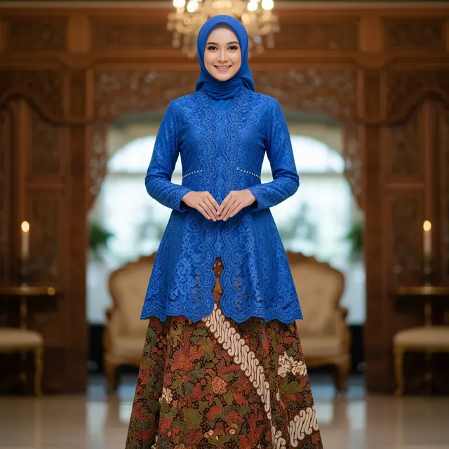 Model Gamis Batik Brokat Warna Bold (Gemini AI)