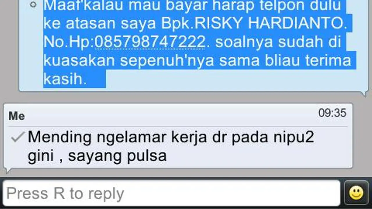 Simak 15 Balasan SMS Penipuan yang Bikin Ngakak Menjelang Malam!