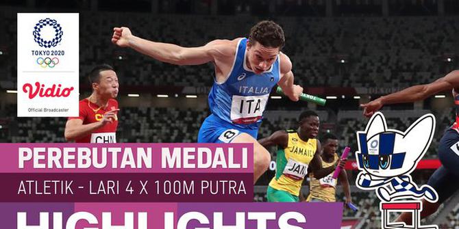 VIDEO: Seru dan Dramatis! Final Lari Estafet Putra 4x100 Meter Olimpiade Tokyo 2021, Tim Italia Raih Medali Emas