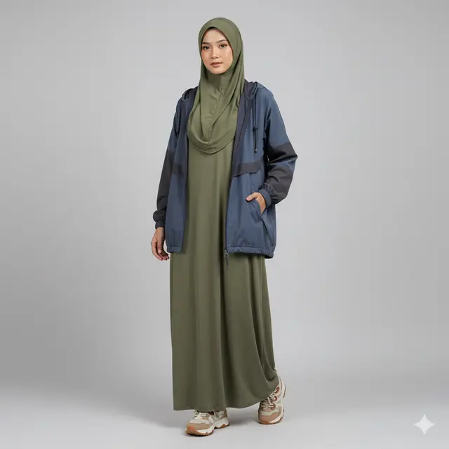 Model Gamis Syari Outdoor Activity Friendly. Gemini