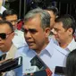 Sekjen Partai Gerindra Ahmad Muzani di acara Konsolidasi Kader Partai Gerindra Daerah Pemilihan (Dapil) 8 di Lapangan Blok S, Jakarta Selatan, Minggu (23/7/2023). (Liputan6.com/ Winda Nelfira)