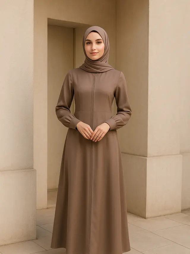 Model Dress Resleting Depan Elegan
