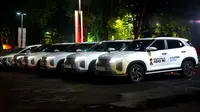 Hyundai Stargazer turut memeriahkan perayaan Hari Lahir (Harlah) satu abad Nahdlatul Ulama (NU) di Sidoarjo, Jawa Timur. (Dian Kurniawan / Liputan6.com)