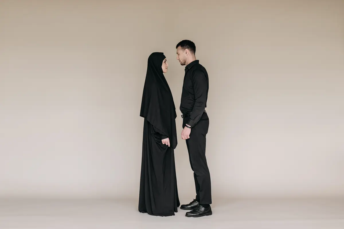 Ilustrasi pasangan muslim, pernikahan