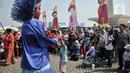 Suasana meriah Lebaran Betawi 2023 terasa dengan ramainya masyarakat yang datang menyaksikan beragam rangkaian acara. (merdeka.com/Iqbal S. Nugroho)