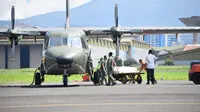 Pesawat khusus yang akan lepas landas dalam rangka operasi modifikasi cuaca di Lanud Husein Sastranegara, Kota Bandung, Selasa (11/3/2025). (Dok. Pemrov Jabar).