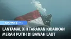 Lantamal XIII Tarakan, Kalimantan Utara, kibarkan bendera merah putih di dasar laut Kawasan Pulau Derawan, Maratua, dan Pulau Panjang Kabupaten Berau Kalimantan Timur. Pengibaran bendera bawah laut ini juga dilakukan untuk mengobarkan patriotisme kej...