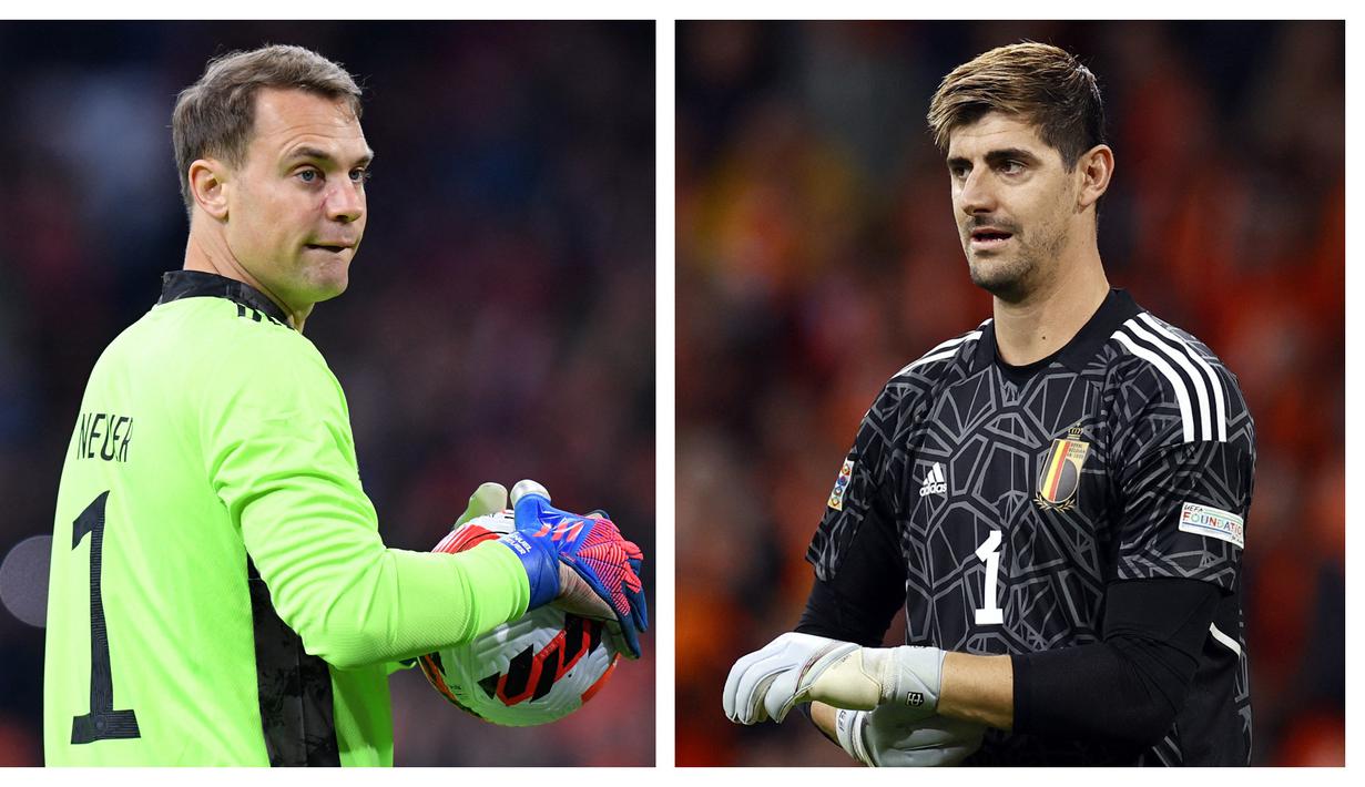 Gelar Golden Glove atau Sarung Tangan Emas pertama kali dianugerahkan pada ajang Piala Dunia yaitu pada edisi 1994 di Amerika Serikat dan terus berlanjut hingga edisi terakhir pada 2018 di Rusia. Gelar ini diberikan kepada kiper yang dinilai tampil terbaik sepanjang turnamen. Dalam dua edisi pertama 1994 dan 1998 muncul nama Michel Preud'homme (Belgia) dan Fabien Barthez (Prancis) sebagai kiper terpilih. Hingga 5 edisi terakhir, tercatat selalu muncul nama-nama baru sebagai penerima penghargaan. Berikut 5 kiper peraih Golden Glove dalam 5 edisi terakhir Piala Dunia. (Kolase AFP)