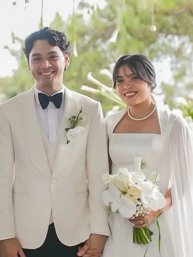 Gregoria Mariska dan Mikha Angelo resmi menikah. [@jonathawongso]