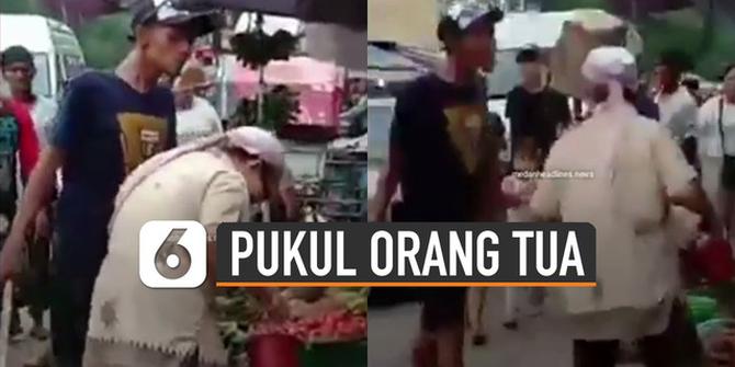 VIDEO: Viral Preman Pukul Orang Tua di Sebuah Pasar