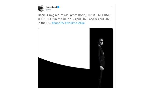 Pengumuman judul film James Bond (Twitter/ 007)