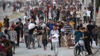 Sebelumnya, pada Selasa (22/7/2025), Kementerian Kesehatan Gaza melaporkan bahwa jumlah yang meninggal akibat kelaparan akut dan malnutrisi sejak Oktober 2023 telah bertambah menjadi 101, termasuk 80 anak-anak. (Eyad BABA/AFP)