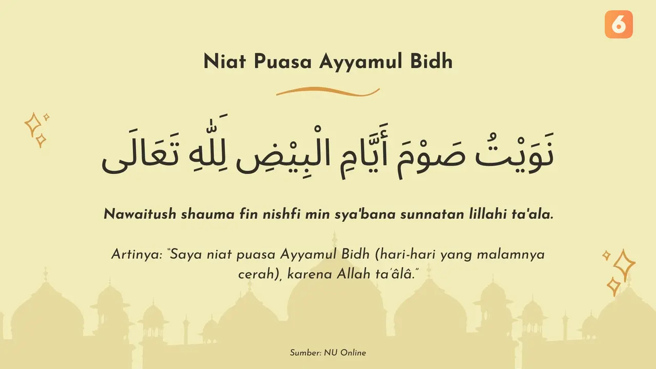 Lafal Niat Puasa Ayyamul Bidh