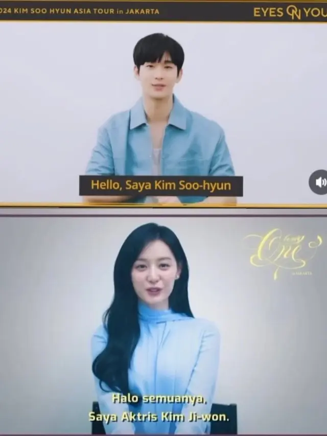 Kim Ji Won - Kim Soo Hyun pakai busana senada. [Foto: X/geewonieyun]