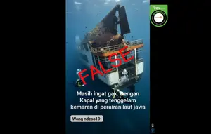 Cek Fakta: Tidak Benar Video Ini Bangkai KM Virgo