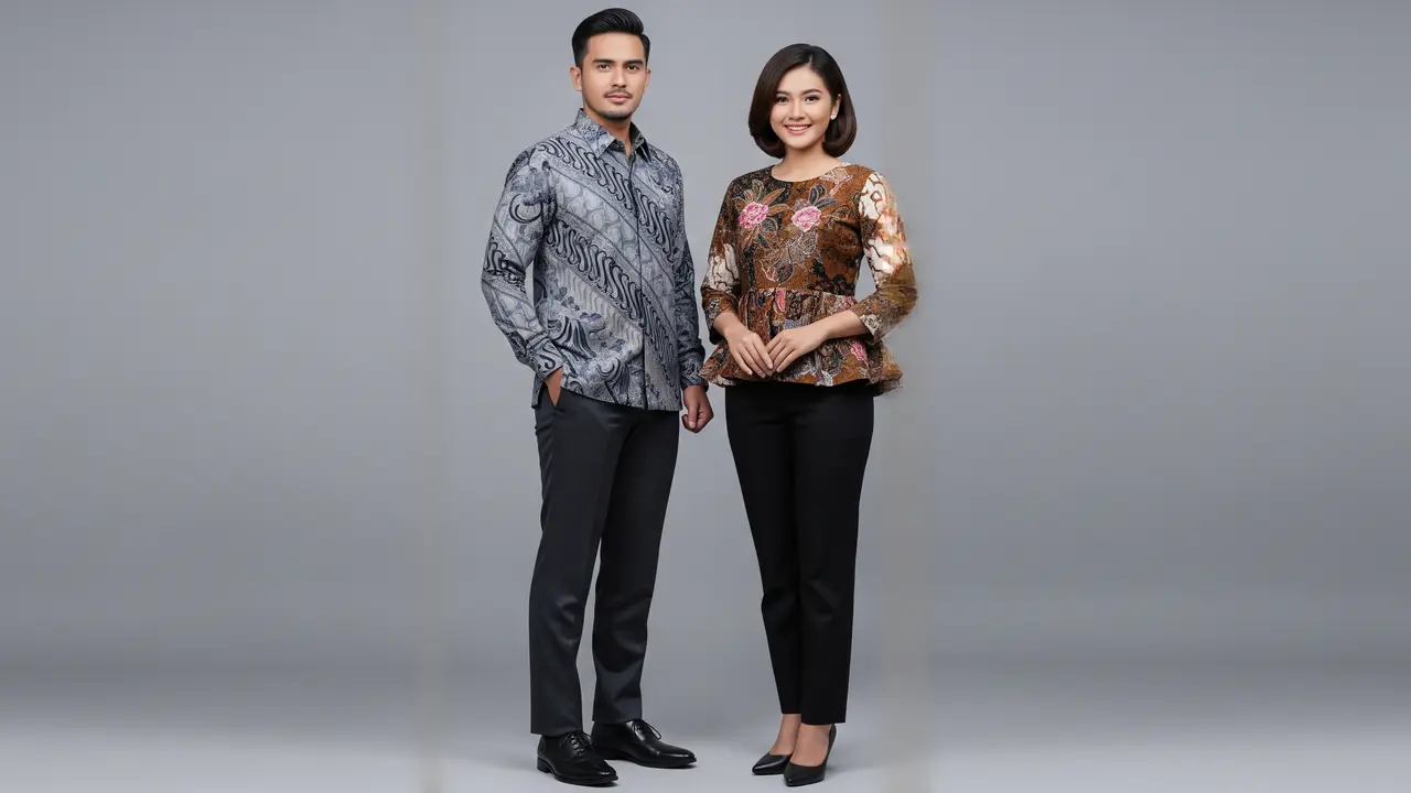 Model Atasan Batik dengan Celana Kantor Formal