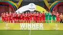 Timnas Vietnam U-22 pada saat meraih medali emas cabang olahraga sepak bola putra SEA Games 2025 yang berlangsung di Stadion Rajamangala, Bangkok, Thailand, Kamis (18/12/2025). (Bola.com/Bagaskara Lazuardi)
