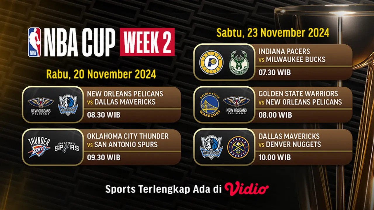 Jadwal NBA Cup 2024/2025 Matchweek 2