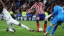 Real Madrid lebih dulu tertinggal di babak pertama lewat gol Alvaro Morata pada menit ke-19. (AFP/Pierre-Philippe Marcou)