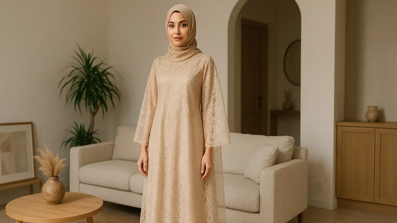 7 Model Kaftan Brokat Modern, Biar Kamu Bisa Tetap Syari Tapi Stylish