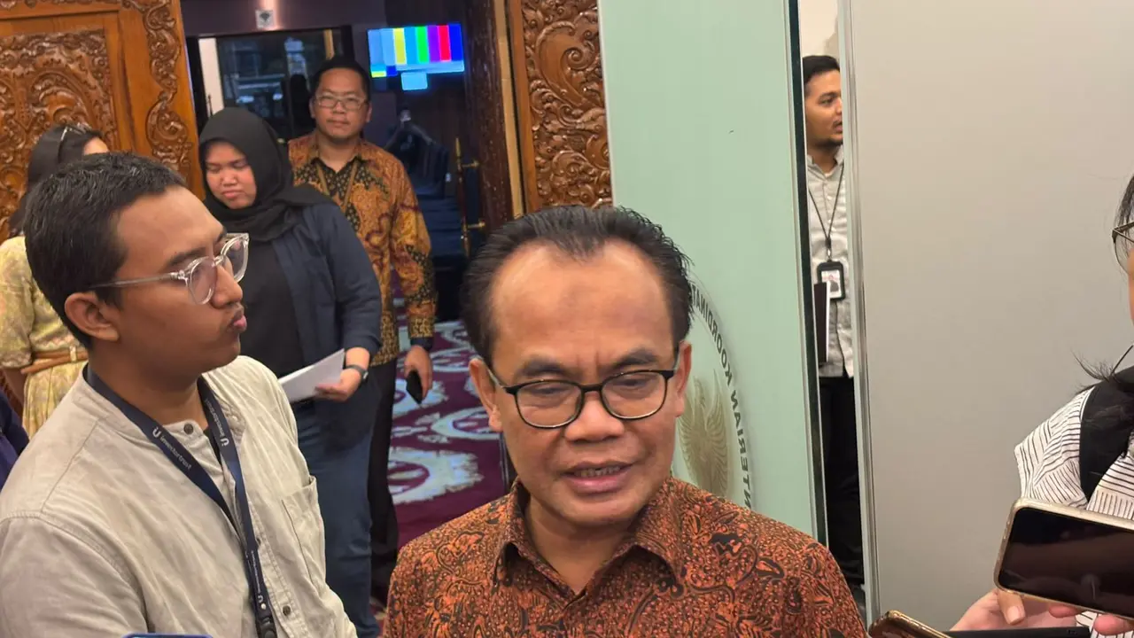 Sekretaris Kementerian Koordinator Bidang Perekonomian, Susiwijono Moegiarso, dalam Media Briefing: 5 Tahun Prakerja, Merayakan Prakerja, Merayakan #JadiBisa. (Foto: Liputan6.com/Tira Santia)