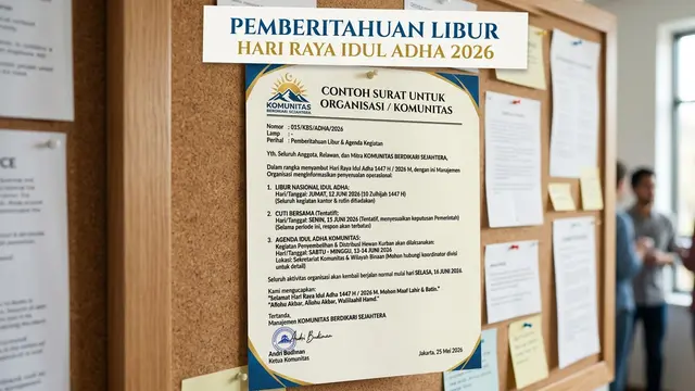 Contoh Surat Pemberitahuan Libur Idul Adha 2026 untuk Organisasi atau Komunitas: Gemini AI