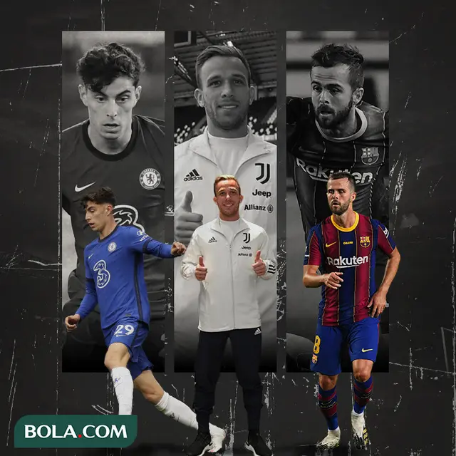 Kai Havertz, Arther Melo dan Miralem Pjanic