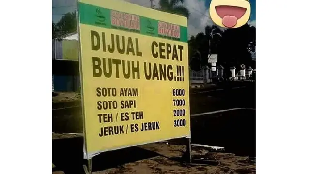 10 Spanduk Jualan Super Kocak ini Bikin Fokus Buyar