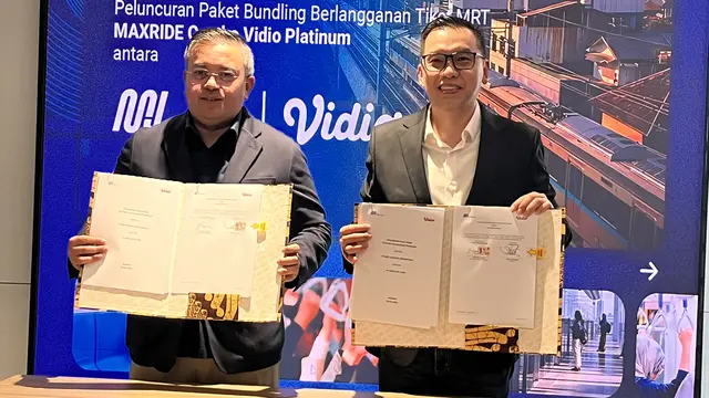 PT Moda Raya Terpadu (MRT) Jakarta dan platform Vidio meluncurkan paket bundling berlangganan bertajuk MAXRIDE Combo Vidio Platinum (Istimewa)
