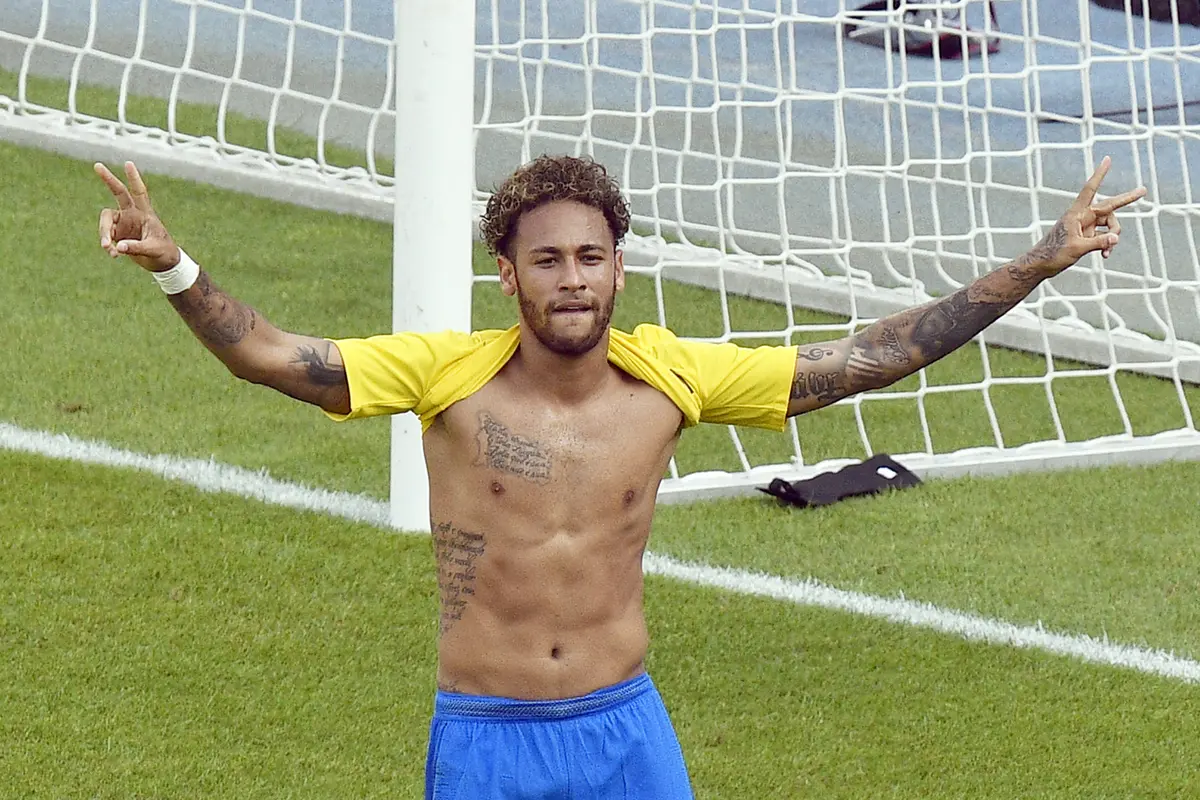 Selebrasi Neymar Usai Cetak Gol ke Gawang Austria
