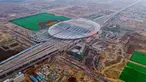 Foto dari udara menunjukkan lokasi konstruksi Stasiun Kereta Xiongan di Kawasan Baru Xiongan di Provinsi Hebei, China utara (20/12/2020). Stasiun Kereta Xiongan merupakan bagian dari jalur kereta antarkota Beijing-Xiongan. (Xinhua)