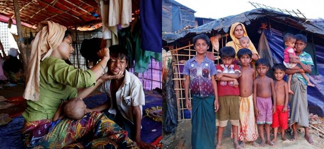 Hafes dan ibu serta ketujuh adiknya/reuters.com/Adnan Abidi 