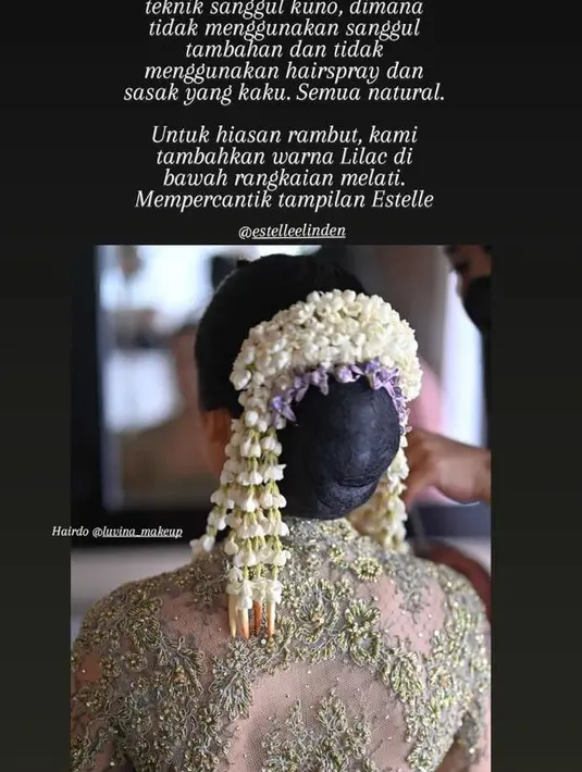 Ditambah hiasan berwarna lilac sebagai sentuhan di bawah rangkaian melati. (Instagram/didietmaulana).