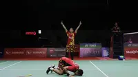 Fajar Alfian/Muhammad Rian Ardianto sukses keluar sebagai juara Indonesia Masters 2022 nomor ganda putra usai mengandaskan perlawanan Liang Wei Keng/Wang Chang, Minggu (12/6/2022) di Istora Senayan. (Bola.com/Ikhwan Yanuar Harun)