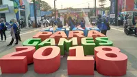 Kawasan Gelora Bung Karno (GBK) jelang opening ceremony Asian Para Games 2018. (Liputan6.com/Cakrayuri Nuralam)