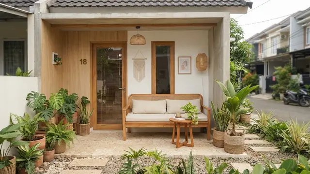 9 Teras Rumah Kecil Tanpa Pagar, Tampil Terbuka dan Tetap Estetik