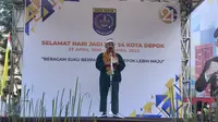 Wali Kota Depok, Mohammad Idris saat membuka puncak perayaan HUT ke-24 Kota Depok di lapangan Balai Kota Depok. (Liputan6.com/Dicky Agung Prihanto)
