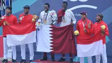 Tim voli pantai putra Indonesia harus puas meraih medali perak Asian Games 2018. (Bola.com/Riskha Prasetya)