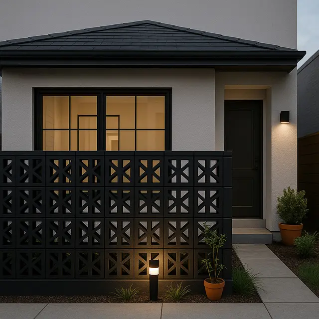 Rumah Minimalis dengan Pagar Roster 2025 (Foto: ChatGPT)