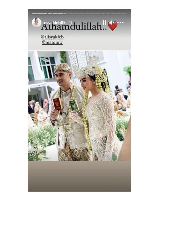 Pernikahan Ali Syakieb dan Margin Wieheerm (Sumber: Instagram/nsyakieb85)