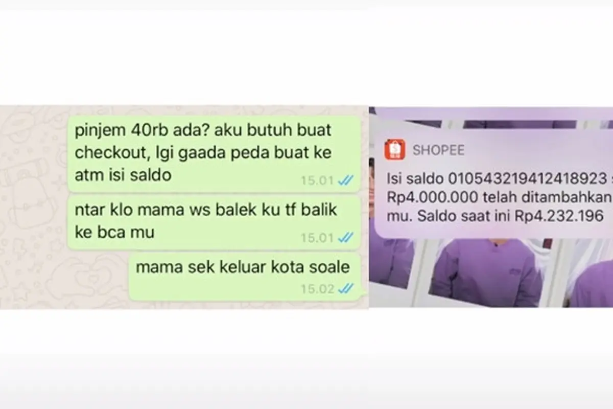 Pinjam Rp 40 Ribu, Wanita Ini Malah Dikirimkan Rp 4 Juta Oleh Kekasihnya