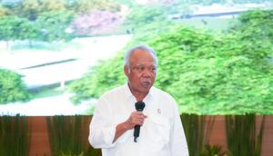 Plt Kepala Otorita IKN sekaligus Menteri PUPR Basuki Hadimuljono dalam acara Pembahasan Lahan Potensial sesuai dengan Peminatan Investasi Para Calon Pelaku Usaha Pelopor IKN. (Dok Otorita IKN)