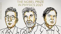 Nobel Prize mengumumkan tiga ilmuwan peraih penghargaan Nobel Fisika 2021 (Twitter @NobelPrize)