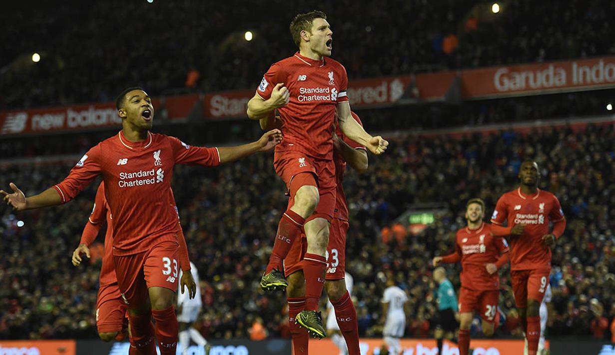 Liverpool terus berada pada performa positif, The Reds berhasil naik ke posisi enam usai menaklukan Swansea 1-0. (AFP Photo/Paul Ellis)
