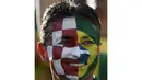 Semarak upacara pembukaan Piala Dunia 2014 diikuti dengan pertandingan pertama antara tuan rumah Brasil melawan Kroasia di Corinthians Arena, Sao Paolo, Brasil, (13/6/2014). (AFP PHOTO/Odd Andersen)