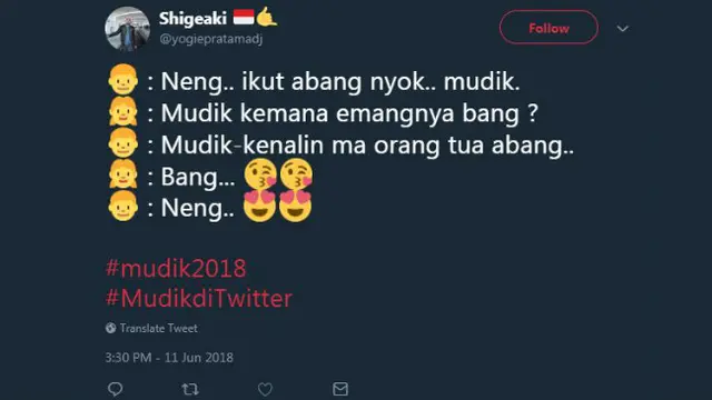 Kalau kamu nggak bisa mudik ke kampung halaman, mungkin 'mudik di Twitter' bisa jadi obat rindu.
