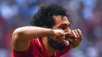 2. Mohamed Salah (Liverpool) - Musim ketiga bersama The Reds sepertinya masih akan berjalan mulus seperti musim lalu dengan mencetak banyak gol. Dalam tiga laga awal, mantan pemain Chelsea ini sudah membukukan tiga gol. (AFP/Gabriel Bouys)