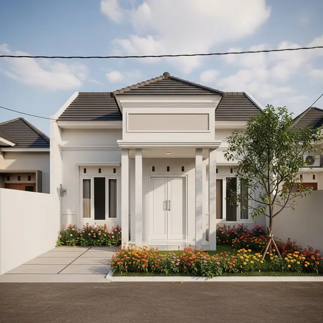 Rumah di desa 5x6 meter Konsep Klasik Minimalis (Gemini AI)