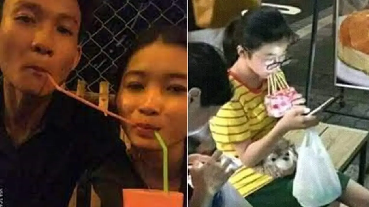 6 Tingkah Nyeleneh Minum Pakai Sedotan, Kelewat Absurd