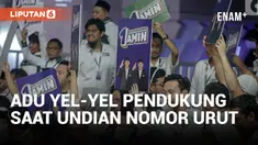 Adu Yel-yel Pendukung Paslon Ramaikan Pengundian Nomor Urut Capres-Cawapres